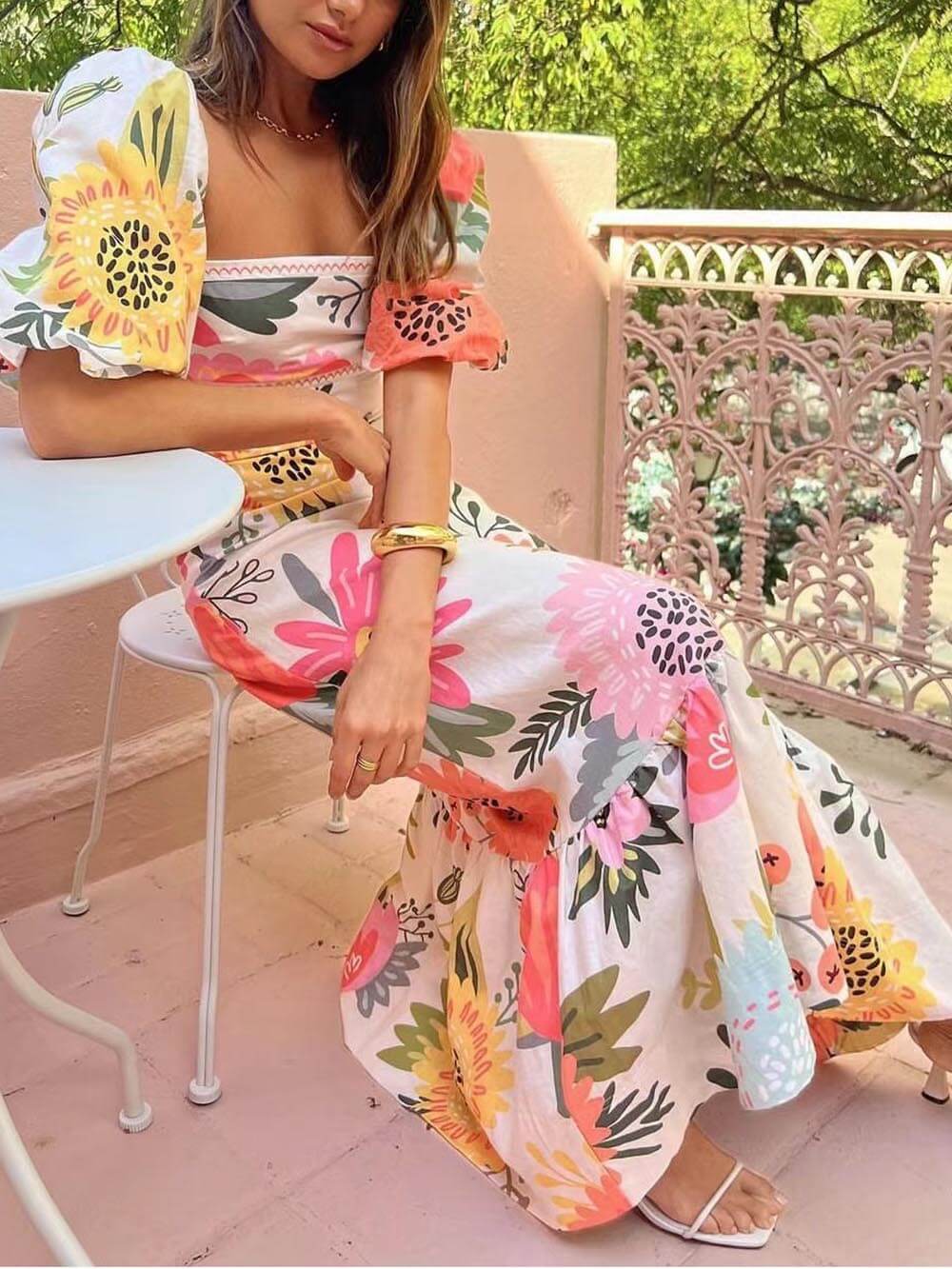 Out-Shine | Bliss Sunburst Floral Maxi Dress