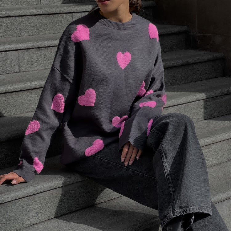 Out-Shine | Knitted Heart Sweatshirt