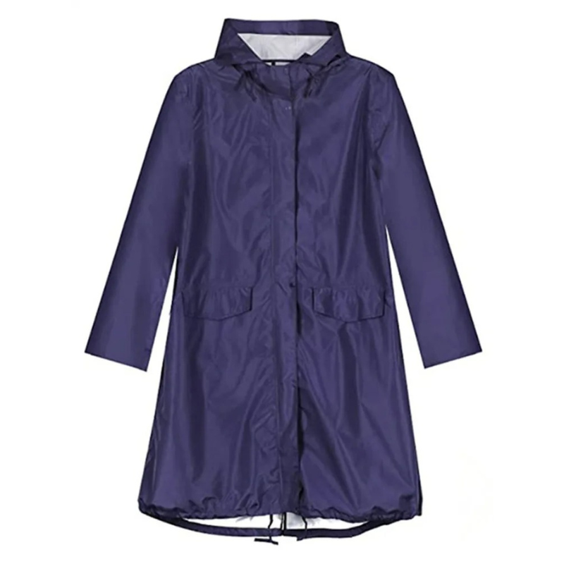 Out-Shine | Ladies rain jacket with hood, long waterproof light jacket