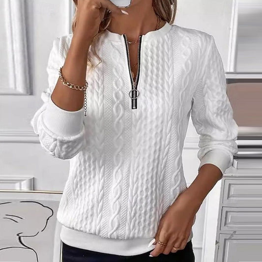Out-Shine | Classic White Long Sleeve Jumper for Women