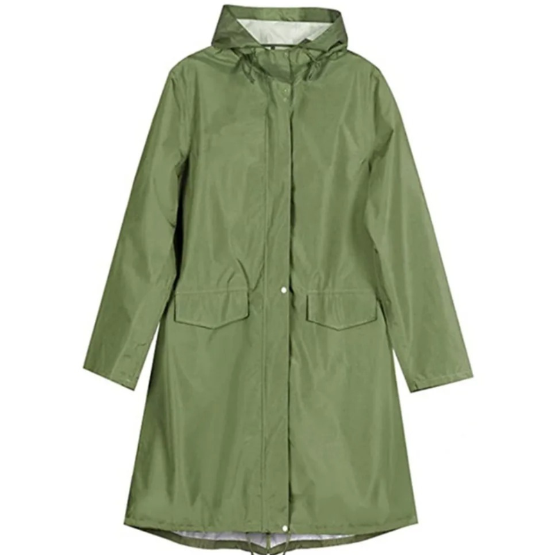 Out-Shine | Ladies rain jacket with hood, long waterproof light jacket