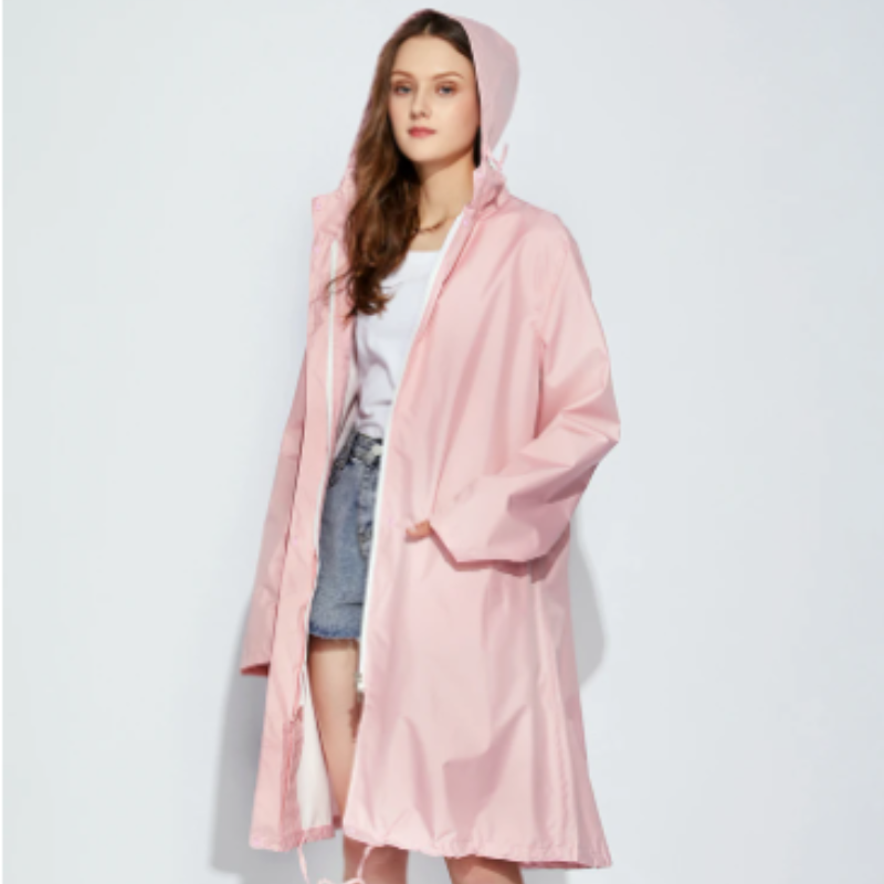 Out-Shine | Ladies rain jacket with hood, long waterproof light jacket