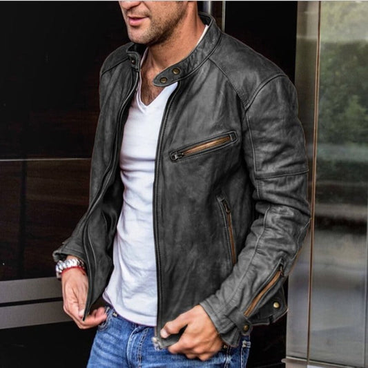 Brilla con luz propia | Chaqueta de cuero impermeable y versátil para hombre