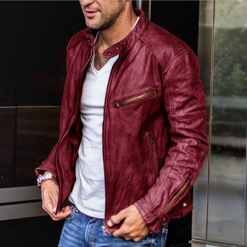 Brilla con luz propia | Chaqueta de cuero impermeable y versátil para hombre