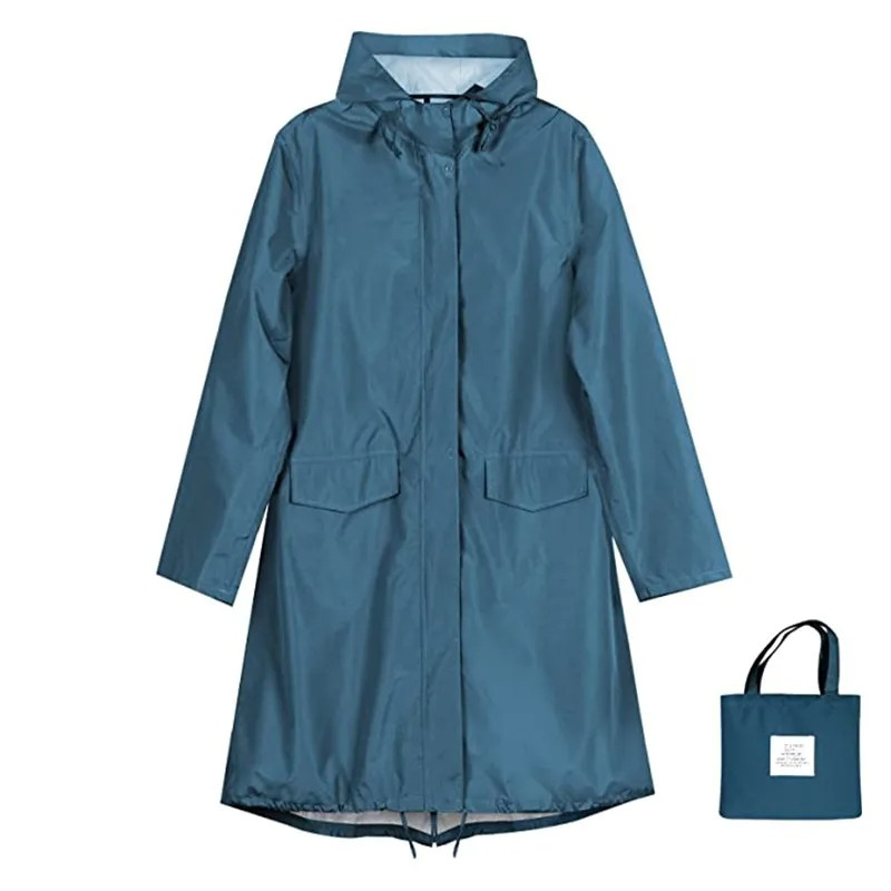 Out-Shine | Ladies rain jacket with hood, long waterproof light jacket