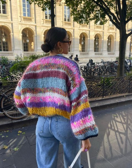 Deslumbra | Cárdigan de punto abierto a rayas