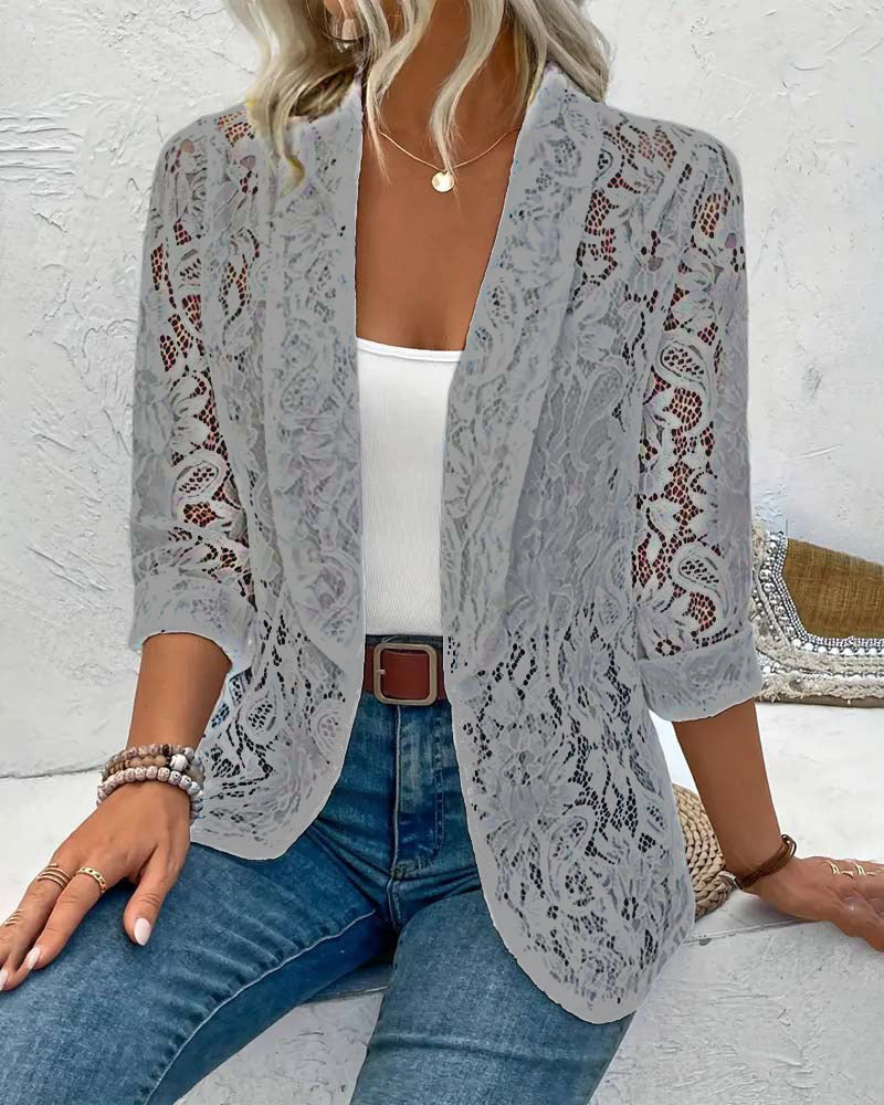 Out-Shine | Black Blazer With Lace