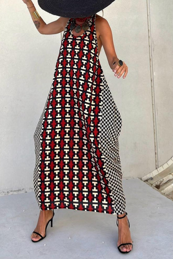 Out-Shine | Black - Beige Stripes, Long Dress