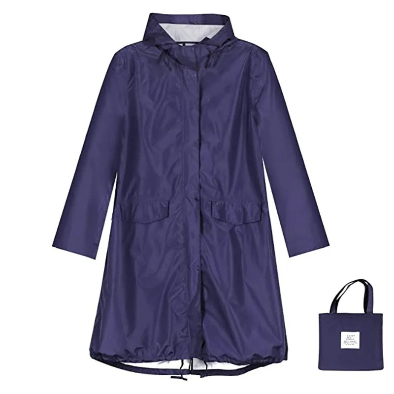 Out-Shine | Ladies rain jacket with hood, long waterproof light jacket