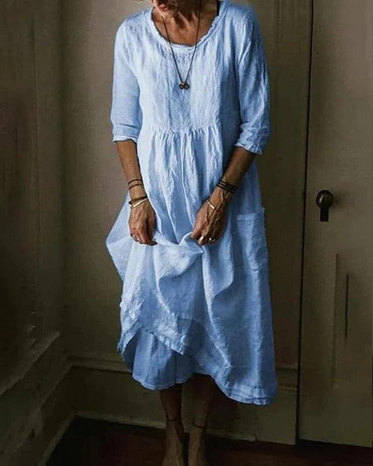 Out-Shine | Comfy Maxi Dress with Loose Round Neck