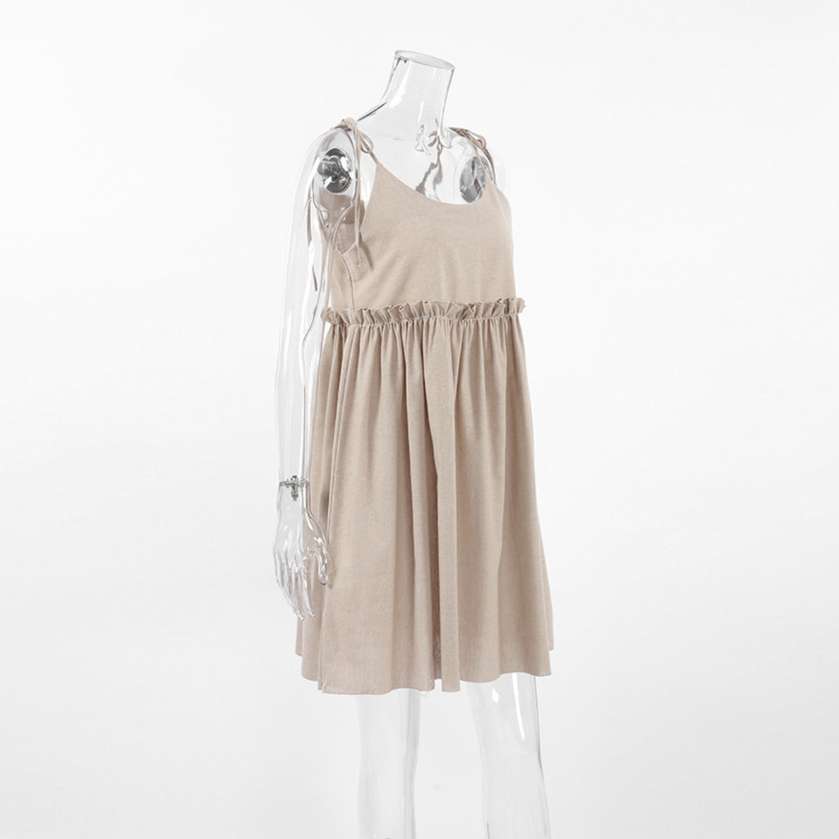 Brillar | Falda con tirantes de algodón y lino