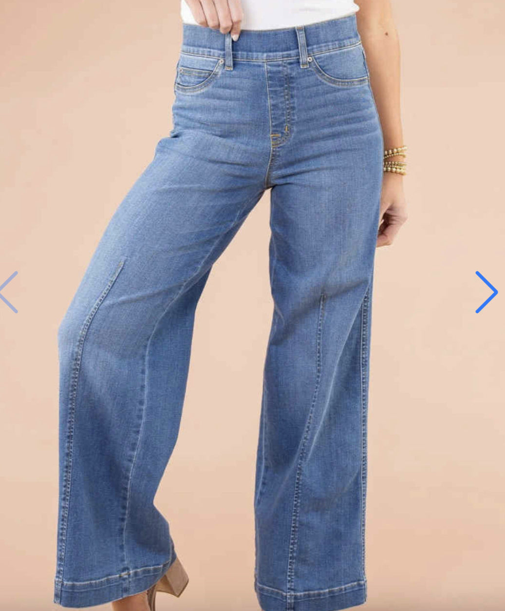 Out-Shine | High-Waist Elastic Wide Leg Jean for Women