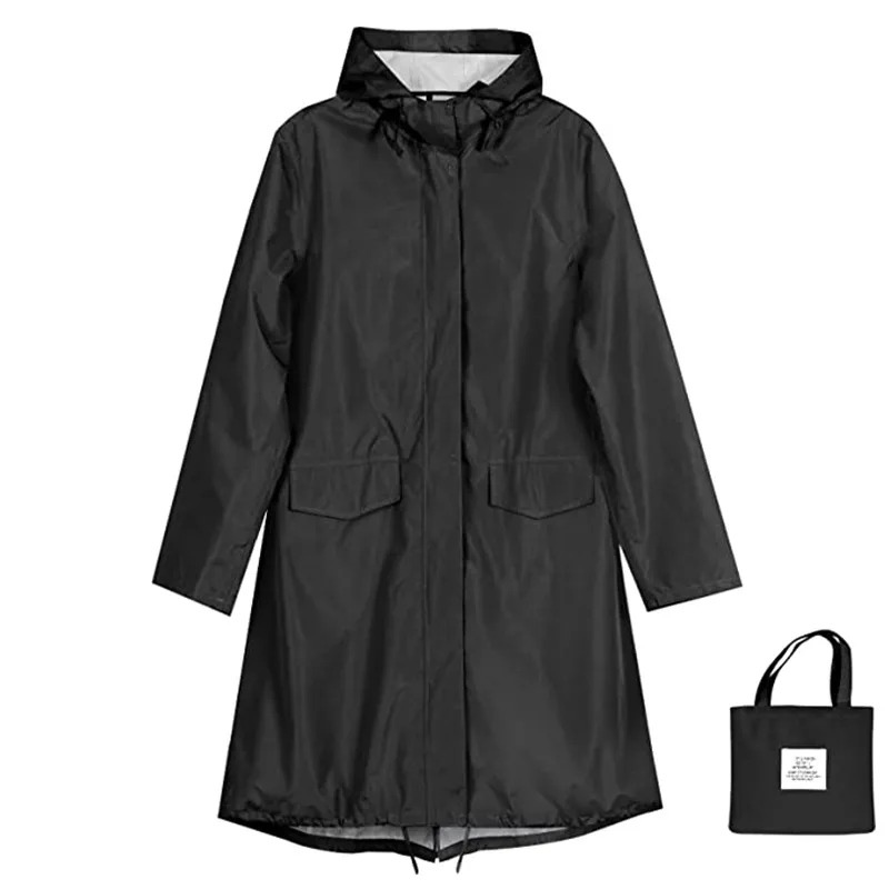 Out-Shine | Ladies rain jacket with hood, long waterproof light jacket