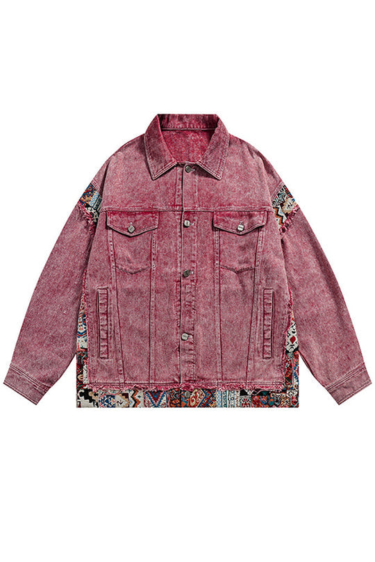 Out-Shine | Patchwork Loose Pocket Denim Jacket