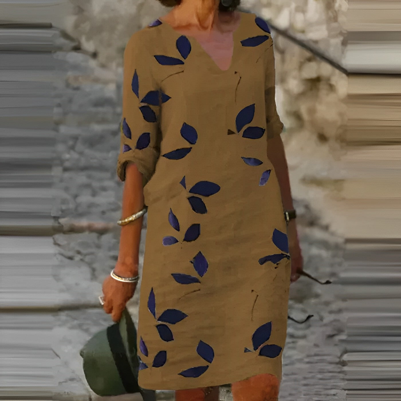 Out-Shine | Stunning Women's Summer Dress With Leaf Print