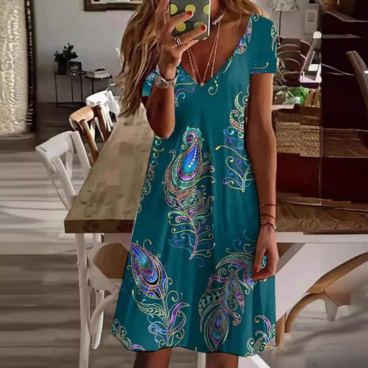 Out-Shine | Fashion Printing Dress In Colorful Design