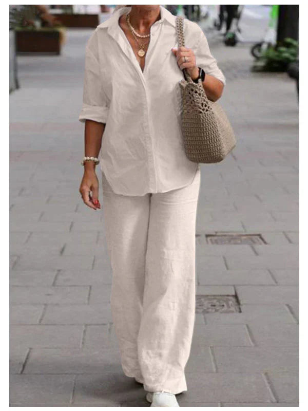 Conjunto de camisa y pantalón de lino y algodón Out-Shine