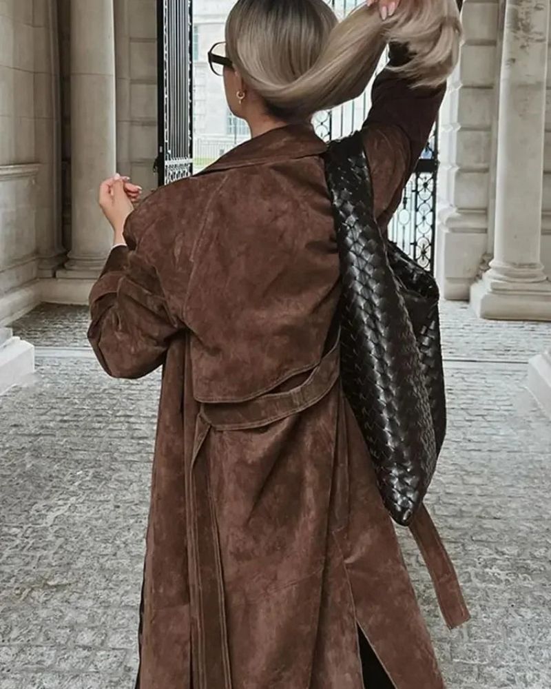 Out-Shine | Suede Long Coat