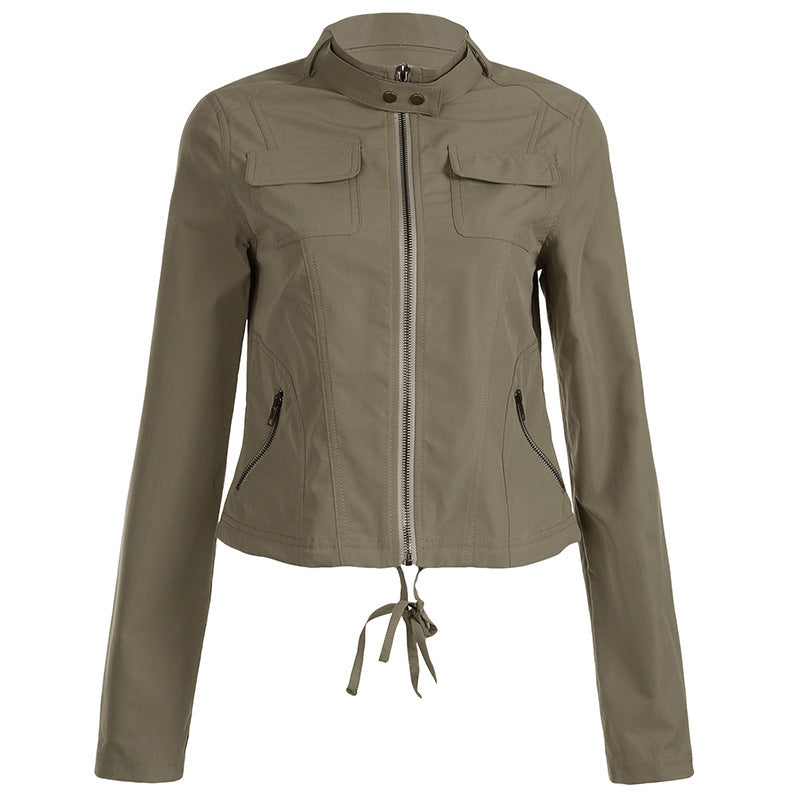 Out-Shine | Heavy-Duty Fashion Jacket with Stand Collar and Zipper Pockets