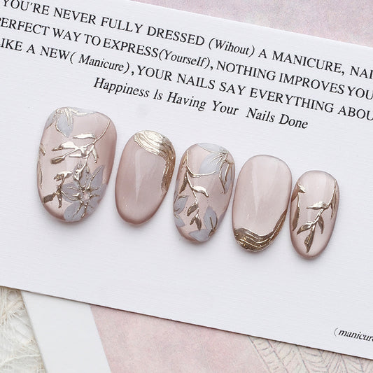 Deslumbrante | Uñas de primavera con diseño de ojo de gato pintado a mano con flor de hielo