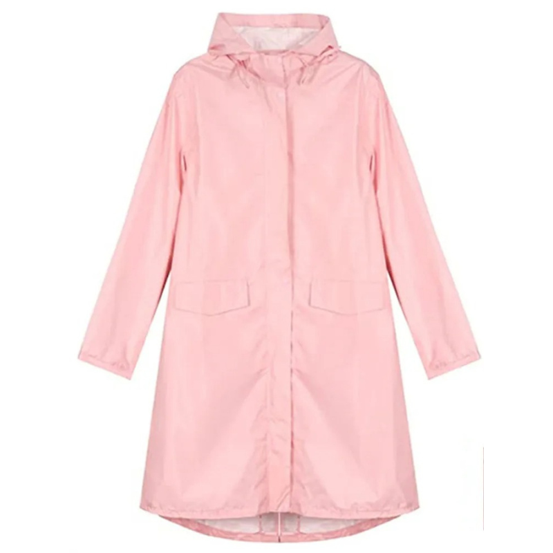 Out-Shine | Ladies rain jacket with hood, long waterproof light jacket