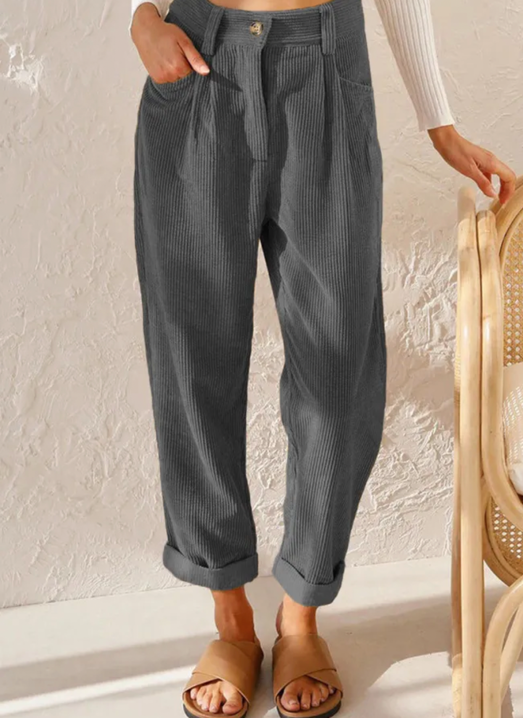 Out-Shine | Chic Corduroy Trousers Pants For Women
