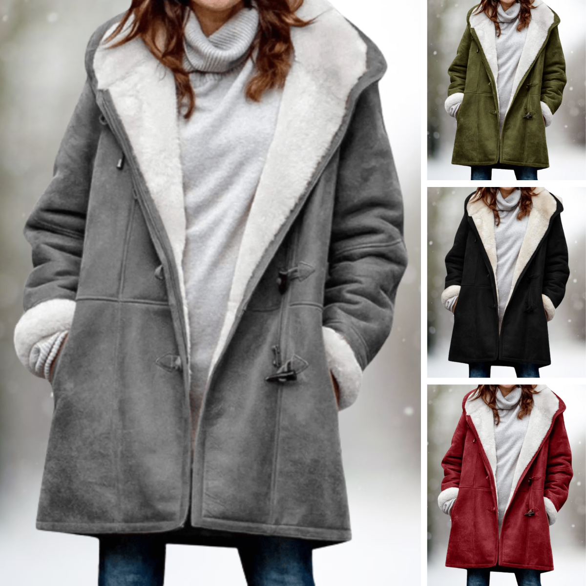 Out-Shine | Premium Suede Fleece Jacket with Half-Length Hood