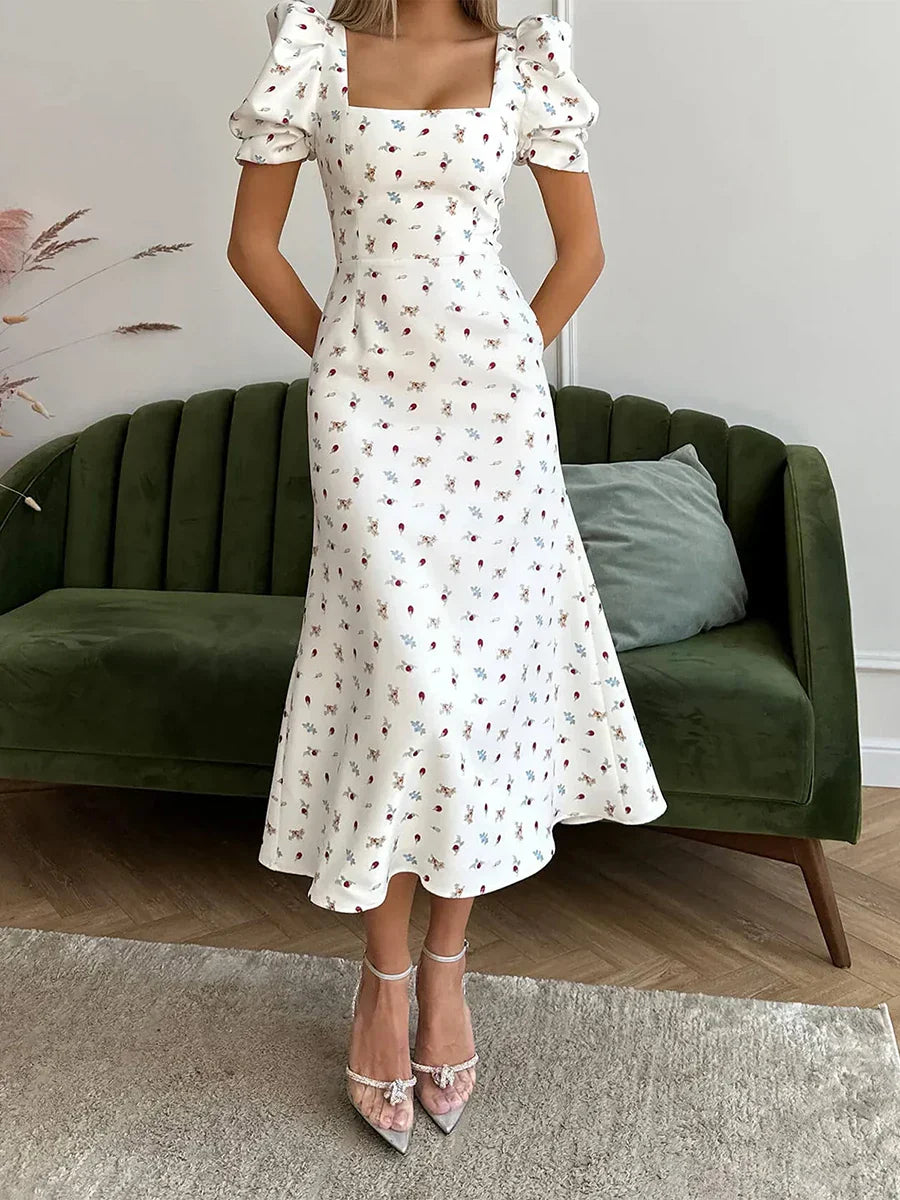 Out-Shine | Women's Summer Square Neck Dress Midi