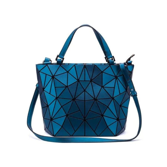 Brilla con luz propia | Bolso funcional azul con estampado geométrico de bolsillo para la mujer moderna