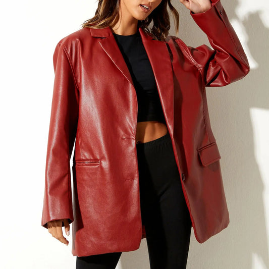 Out-Shine | Elegant Blazer Made From Faux Leather