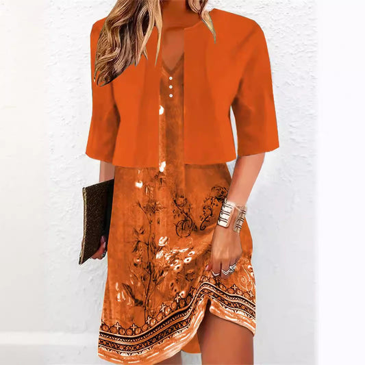 Deslumbra | Vestido de dos piezas con falda larga negra