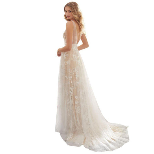 Deslumbra | Vestido de novia sin mangas con cuello en V