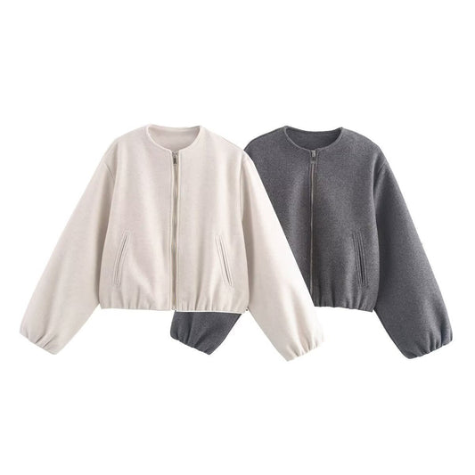 Out-Shine | Women's Comfortable And Stylish Bomber Jacket With High Collar And Side Pockets