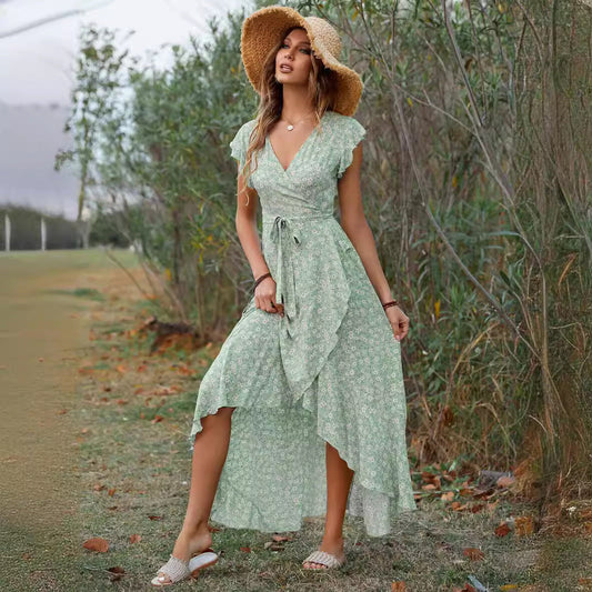 Out-Shine | Slim Fit Irregular Hem Maxi Dress