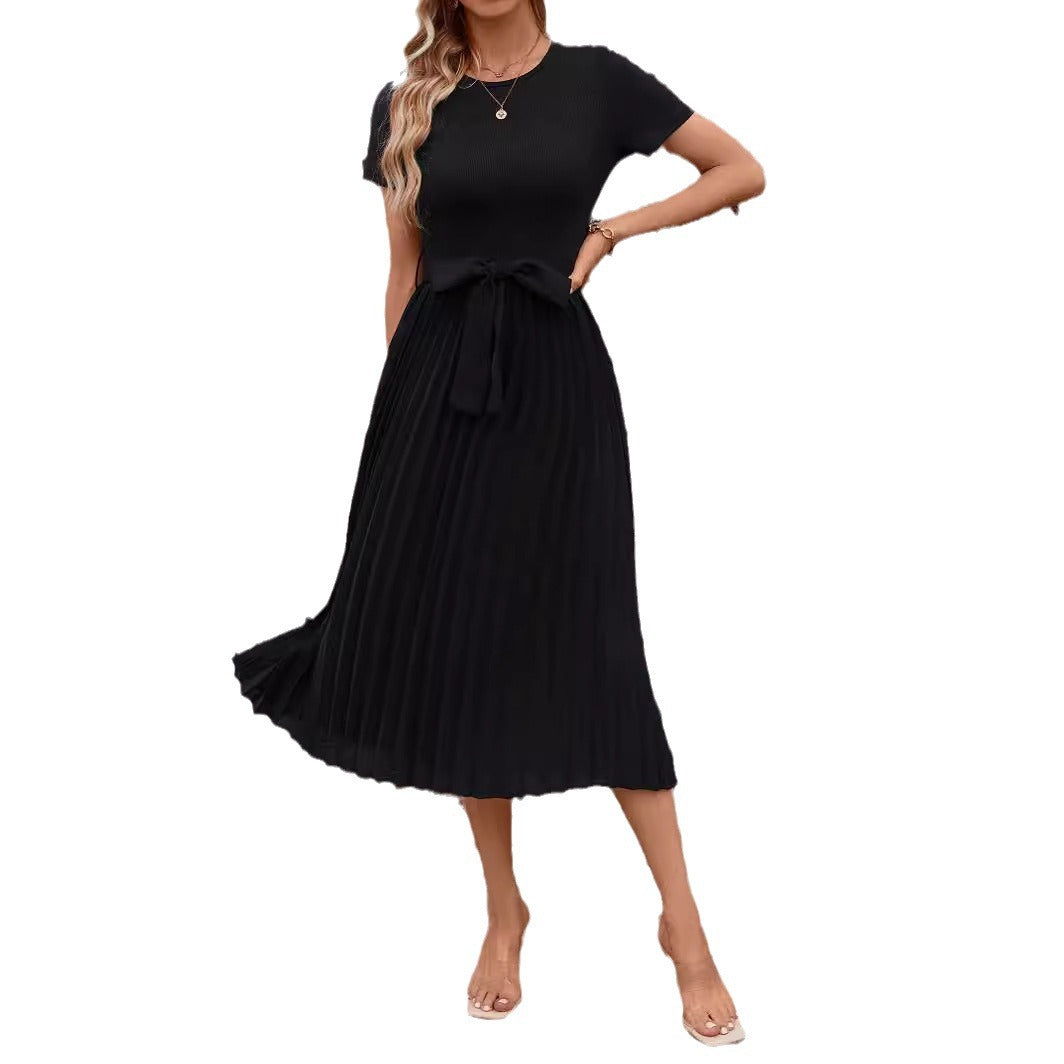 Out-Shine | flowing short sleeve girdle midi dress