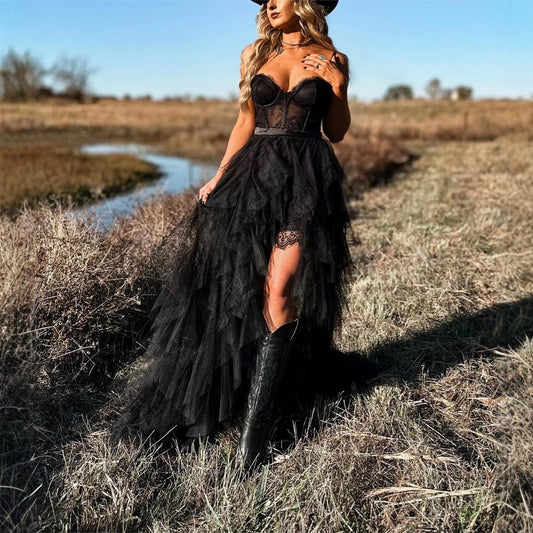 Out-Shine | Stretchy Herring Mesh Lace Pure Desire Maxi Dress