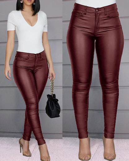 Out-Shine | Leather Pants With Stretch For Women Riley