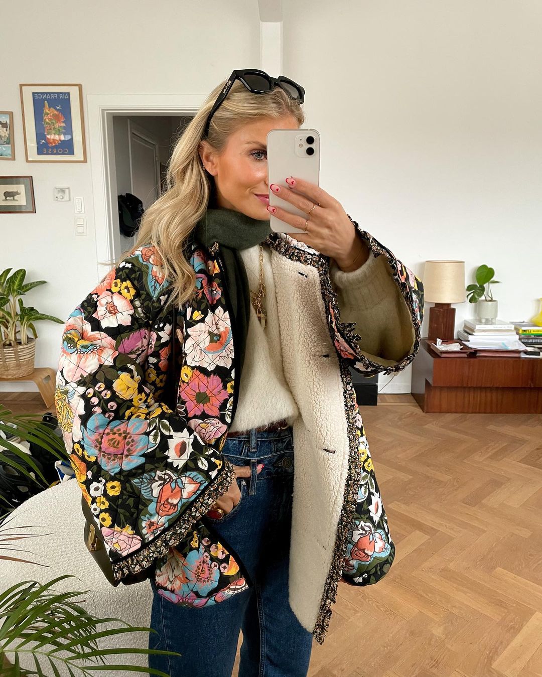Out-Shine | Floral Reversible Jacket: Warmth and Style in One, Bohemian Design