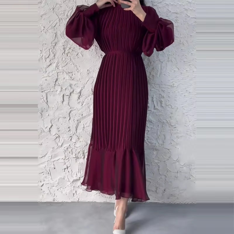 Out-Shine | Classic Pleated Midi Dress