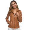 Out-Shine | Casual Hooded Leather Jacket for Women