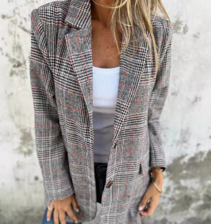 Out-Shine | Casual Check Coat For Women