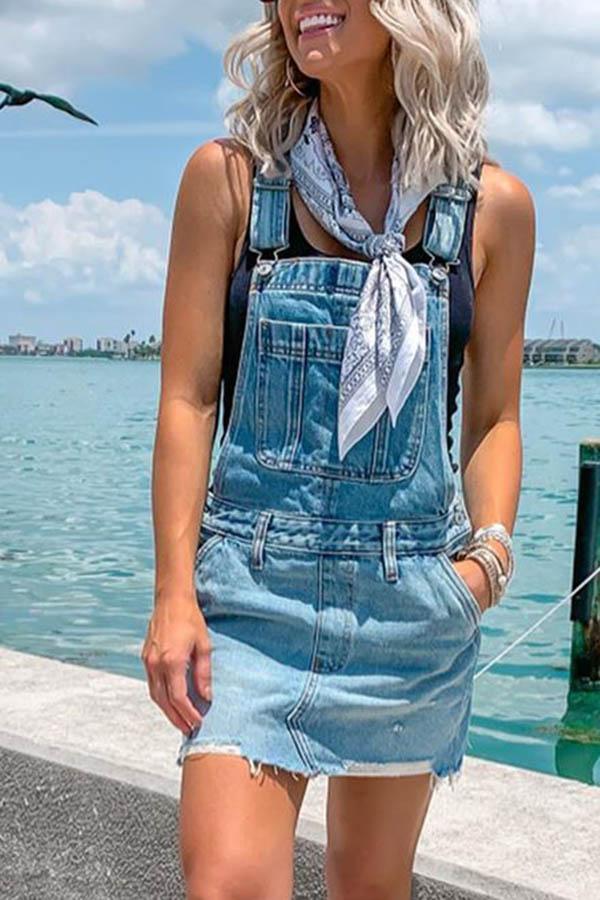 Out-Shine | Denim Casual Overall Mini Dress