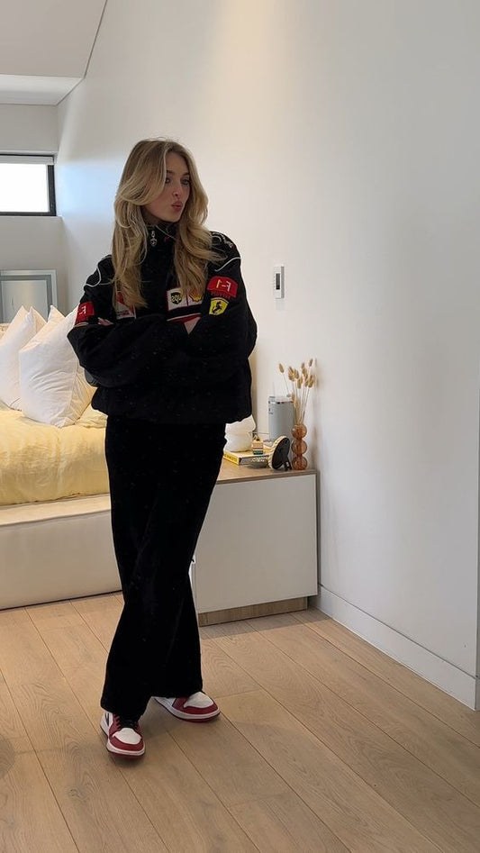 Brille con luz propia | Chaqueta de competición Ferrari vintage para hombre y mujer