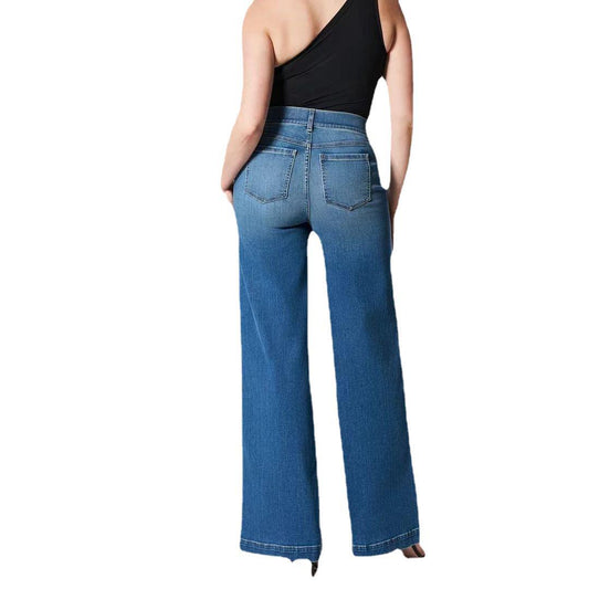 Out-Shine | High-Waist Elastic Wide Leg Jean for Women