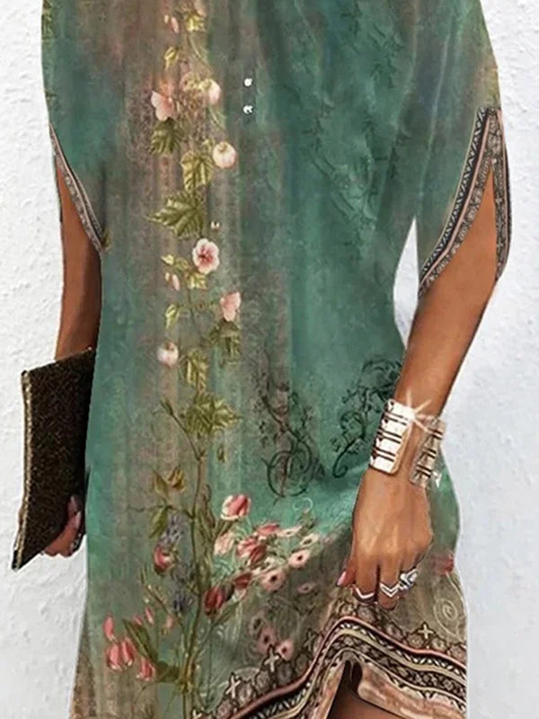 Deslumbra | Vestido corto holgado con mangas murciélago para mujer