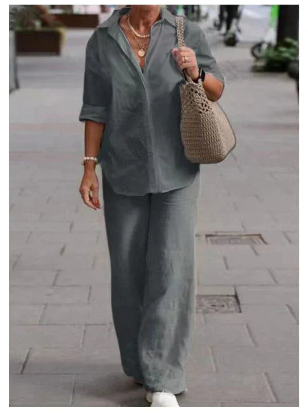 Conjunto de camisa y pantalón de lino y algodón Out-Shine