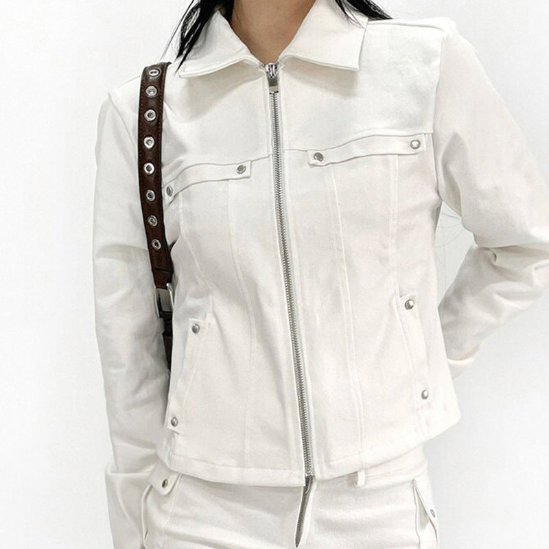 Out-Shine | Heavy-Duty Fashion Jacket with Stand Collar and Zipper Pockets