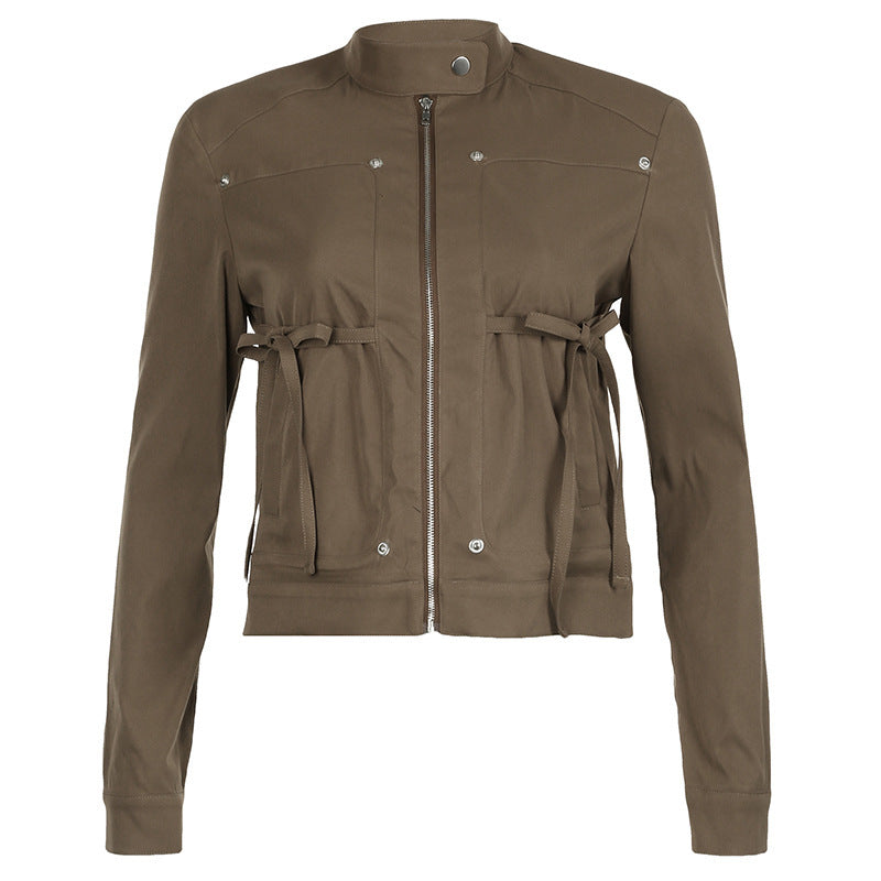 Out-Shine | Heavy-Duty Fashion Jacket with Stand Collar and Zipper Pockets