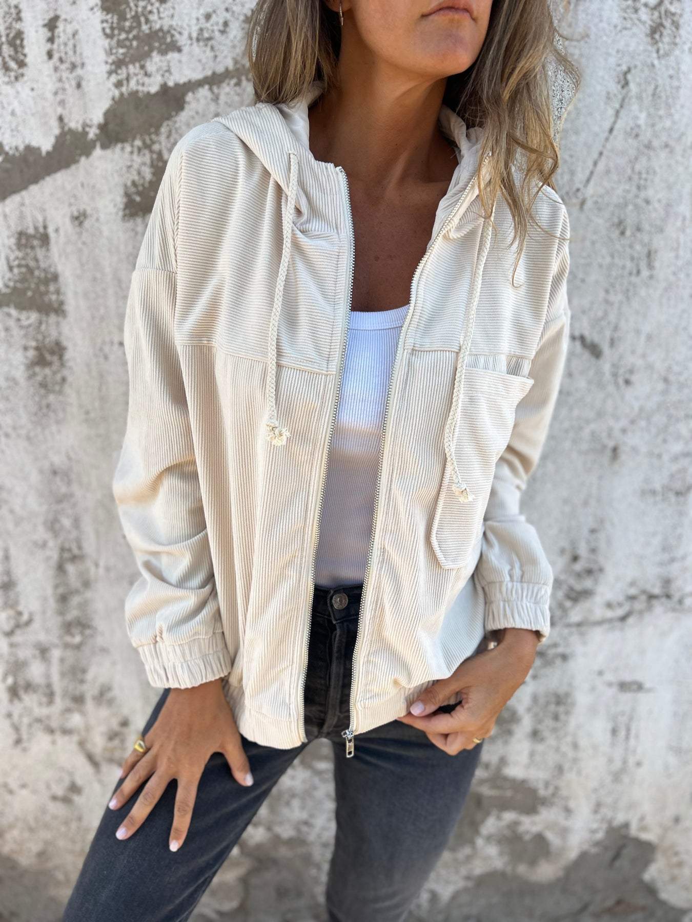 Out-Shine | Stylish Corduroy Jacket With Zipper