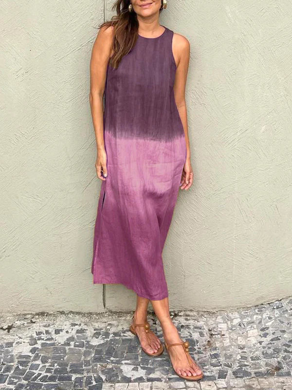 Out-Shine | Women's Ombre Colored Maxi Dress Sleeveless